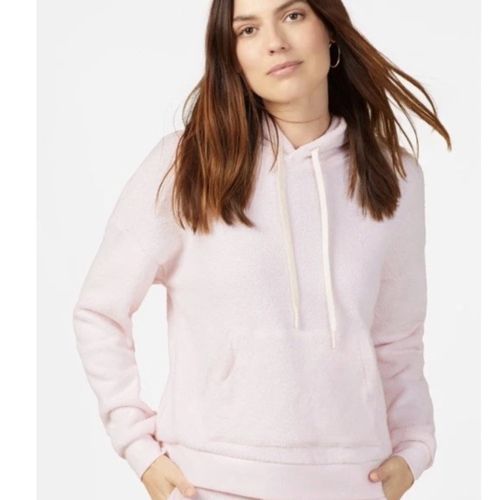 NWT Outerknown Size Small Hightide Pink Terry Knit Pullover Hoodie Sweatshirt